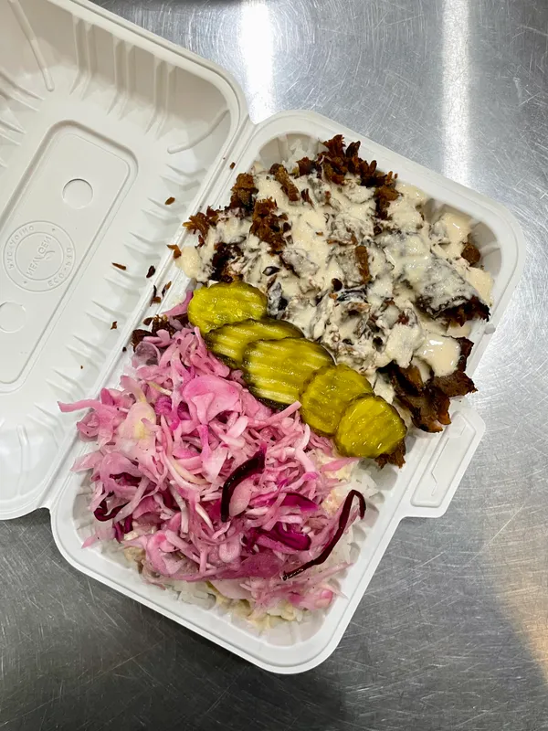 Delicious beef shawarma platter